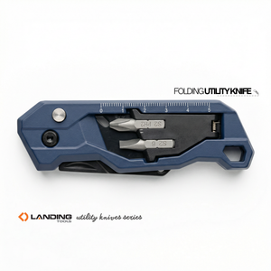 Couteau pliant multifonction robuste 521019 avec embouts de tournevis et lame en acier au carbone pour le bricolage professionnel et la découpe de boîtes - Product Image 1