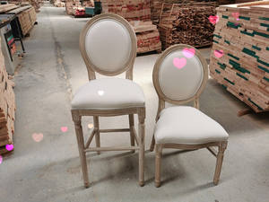 Chaise de salle à manger Louis rembourrée pour meubles de maison Chaise de café vintage Chaise d'hôtel <span class=keywords><strong>2</strong></span> ensembles - Product Image 6