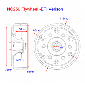Volant magnétique NC250 NC450 250CC 450CC ZongShen ZS177MM Xmotos <span class=keywords><strong>Apollo</strong></span> KAYO T6 BSE <span class=keywords><strong>250</strong></span> 4 soupapes pour moto tout-terrain - Product Image 4