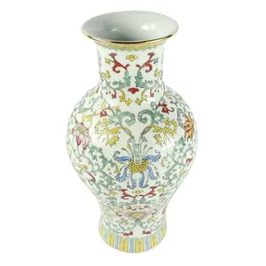Ryhh26 h15.3 inç beyaz çiçek el boyalı Jingdezhen porselen satış vazolar