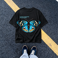T-shirt personnalisé avec logo, 100% coton, coupe ajustée, impression 3D stéréoscopique DTG, t-shirt d'été pour homme, t-shirt personnalisé pour homme