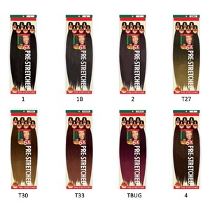 Cabello trenzado preestirado 6X, 6 paquetes de extensiones de cabello sintético de fibra de baja temperatura EZ Braid para trenzas africanas. - Product Image 4