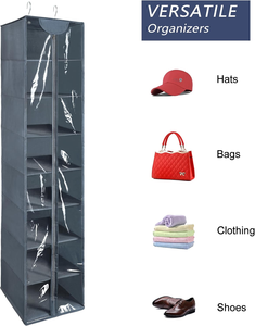 Organisateur de placard suspendu en PVC transparent à 8 niveaux avec fermeture à glissière Étagères de <span class=keywords><strong>rangement</strong></span> de chaussures à fermeture à glissière pour le <span class=keywords><strong>rangement</strong></span> de la garde-robe - Product Image 3