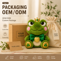 Peluche Grenouille Couronne Verte Personnalisée Direct Usine, en Coton PP Ultra Doux, Broderie Anniversaire, Anti-Stress - OEM/ODM