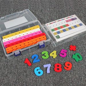 Briques de construction éducatives en plastique pour l'apprentissage précoce des mathématiques, cubes de comptage arc-en-ciel à assembler - Product Image 4