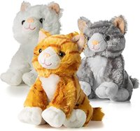 Jouet en peluche pour chat en tissu à rayures jaunes personnalisé, fabrication de jouets en peluche