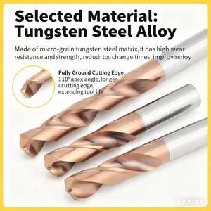 מקדחי טוויסט מסגסוגת טונגסטן קשיח במיוחד 5.5 מ\\\"מ 58, ידית ישרה 0.05, מקדח כרסום לקידוח מתכת - Product Image 4