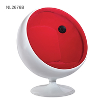 Fauteuil en fibre de verre mousse demi-dôme sphère assise hémisphère pivotant chaise en forme de boule rose orange coquille noire et rouge à vendre