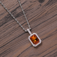 Collier pendentif chaîne corde en laiton plaqué or/argent CN299 serti de zircone cubique, bijoux hip-hop pour hommes et femmes, cadeau de fiançailles ou d'anniversaire