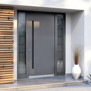 Porte d'entrée de sécurité en alliage d'aluminium de luxe ZEKIN, style moderne, pour villa, projet résidentiel, approuvée AS2047CE ISO NFRC - Product Image 2