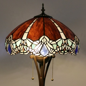 Lámpara de Pie Estilo Tiffany LongHuiJing de 16 Pulgadas con Cadena y Pantalla de Vidrio con Diseño de Libélula - Product Image 3