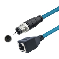 Profinet Ethercat Powerlink Profibus Cables Ethernet industriales M12 Rj45 M12 M12 Cable de conexión de cobre para comunicación de bus de campo