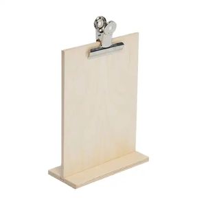 Support de menu en contreplaqué économique format A5, A4 avec pinces métalliques, présentoir en bois pour table, support de facture - Product Image 2