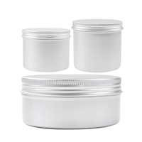 Boîte en métal aluminium pour crème cosmétique, bougie, 5g, 10g, 15g, 25g, 30g, 50g, 80g, 100g, 120g, 150g, 200g, 250g, 300g, 500g