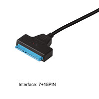 Adaptor Hard Drive Eksternal Usb 3.0 ke Sata Adaptor Usb ke Sata 3 Kabel Data Hard Drive Konverter untuk Hdd Ssd 22 Pin 2.5 Inch