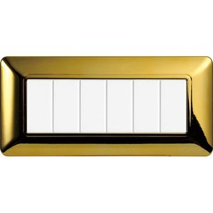 Placca Interruttore a Muro Gloca 6 Vie in Plastica Lucida Oro Lusso Durevole 2 Pezzi - Product Image 4