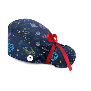 Bonnets chirurgicaux à haute élasticité, bonnets d'infirmière doublés en satin, bonnets médicaux confortables et durables pour de longues heures de travail, imprimé cosmique - Product Image 4