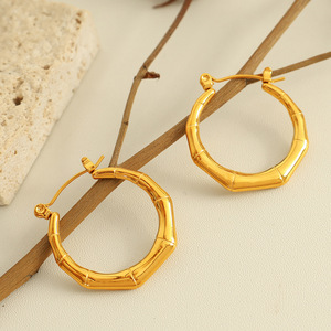 Geometric Titanium Steel <b>Cuff</b> <b>Earrings</b> Gold Silver Hexagon Shape Fashion Commuter Jewelry Lightweight Luxury Design - Product Image 3