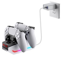 Accessoires de Jeux Portables, Chargeur PS5, Support de Charge pour Deux Manettes, Station de Charge Double pour Playstation 5