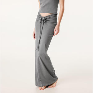 Jupe crayon décontractée à taille élastique, style rétro américain, coupe slim, longue, plissée, en tricot, pour femmes - Product Image 1