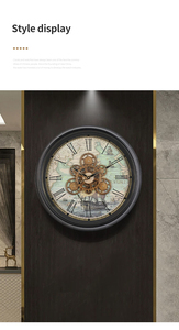 <span class=keywords><strong>Horloge</strong></span> <span class=keywords><strong>murale</strong></span> à mouvement silencieux à quartz en métal rustique carrée à une seule face avec <span class=keywords><strong>aiguilles</strong></span> et engrenages mobiles réels, chiffres romains, nouvelle collection 2025 - Product Image 4