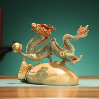 Sac à monnaie en laiton Fortune et Prospérité avec statue de dragon des Douze Signes du Zodiaque, nouvelle décoration de bureau de style chinois pour la remise des diplômes