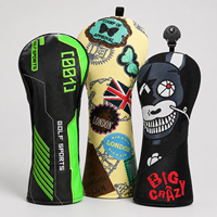 Housse de tête de club de golf prête à être expédiée, multi-designs, pour clubs en bois, en cuir PU, fournisseur d'accessoires de golf
