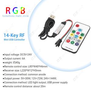 Mini Giấc Mơ Màu Led điều khiển 5-24V USB 5V RF 14 Key từ xa nam cắm 2048 pixel ws2812b 2811 SPI tín hiệu <span class=keywords><strong>dimmer</strong></span> điều khiển - Product Image 2
