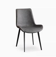 Chaise de salle à manger moderne en cuir et tissu avec structure en fer, vente chaude pour restaurants et hôtels