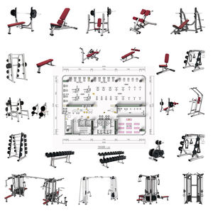 Équipement de musculation multifonctionnel 8 stations en fonte, caoutchouc et acier inoxydable pour la musculation complète, le <span class=keywords><strong>cardio</strong></span> et le renforcement pectoral - Product Image 3