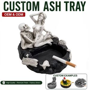 Cendrier gothique personnalisé OEM en résine, <span class=keywords><strong>squelette</strong></span> et femme nue, avec pierre tombale RIP, pour décoration de bar, de maison et cadeaux de fête d'Halloween - Product Image 1