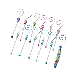 <b>Creative</b> Beaded Hooks for Christmas Tree Decorations, DIY Metal Hooks, Festive Ornament Hangers, Holiday Craft Supplies - Product Image 1