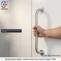 Barre d'appui verticale en acier inoxydable brossé 304/201/316, 30/40/50/60 cm, antidérapante, écologique, fixation murale, équipement de sécurité pour salle de bain