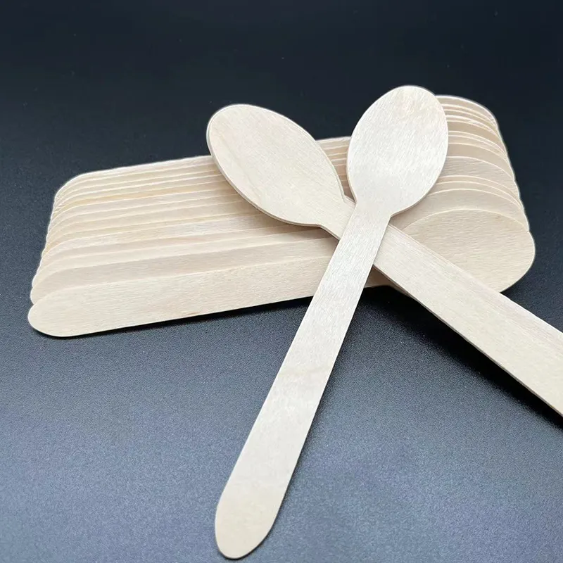 100% バーチ生分解性使い捨て木製スプーン/フォーク/ナイフ木製食器セット