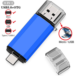 Ổ USB tùy chỉnh loại C OTG, dung lượng 64GB, 128GB, 256GB, 3.0, vỏ kim loại, 2 trong 1 loại C OTG - Product Image 1