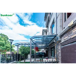 Best seller promozionale resistenza UV design impermeabile porta in alluminio tettoia in alluminio Carports in lamiera di policarbonato tetto
