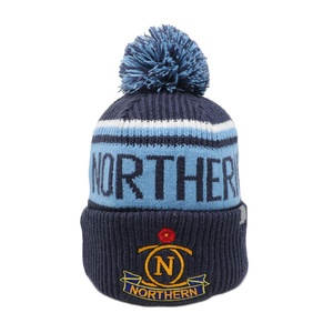 Chapeau beanie chaud personnalisé en acrylique tricoté jacquard avec broderie de logo d'entreprise pour adultes unisexes - Product Image 1