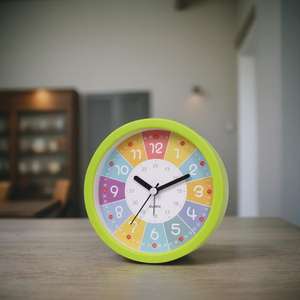 Nuevo reloj de tiempo de aprendizaje creativo para estudiantes, reloj despertador de escritorio que puede reconocer el tiempo, Clo de alarma pequeña circular colorida Macaron - Product Image 3