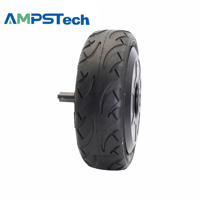 Moteur de roue à moyeu sans balais à arbre unique AMPSTech 48VDC 10 pouces 30Nm IP67 étanche, roue de charge 500KG
