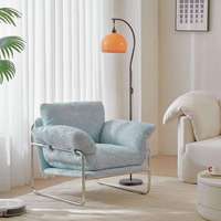 Fauteuil d'appoint en velours, chaise de salon à surface douce et moelleuse, fauteuil paresseux, texture haut de gamme, assise confortable et premium