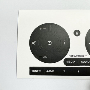 Pegatina de Reparación para Botones de Radio Fiat 500, Cubierta Adhesiva de PVC Negra para Controles de Audio y Multimedia - Product Image 3