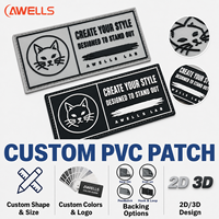 Patch 3D personnalisé en PVC, badge logo souple en caoutchouc pour créer votre style, accessoires vestimentaires AWELLS