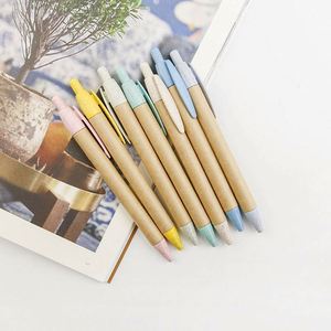 Color Degradable Wheat Straw <b>Rolling</b> Custom Logo Eco Friendly Recyclable <b>Paper</b> Ball Pen - Product Image 2