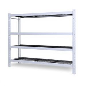 Étagère de <span class=keywords><strong>rangement</strong></span> industrielle robuste à 4 niveaux Member Mark, en acier allié, revêtement poudré, montage au sol, 77 po L x 24 po P x 72 po H - Product Image 1