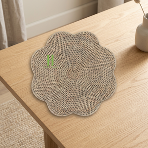Hot Trend Handmade Natural Woven Rattan Flower Placemat For Home Decor And Restaurant Decoration Made In Vietnam - Product Image 1