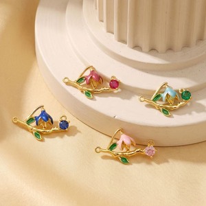Accessori Fai da Te per Gioielli: Ciondolo a Forma di Fiore <span class=keywords><strong>Campanula</strong></span> dei Dodici Fiori di Nascita, Placcato Oro 18K su Rame, per Collana e Bracciale - Product Image 4