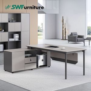 Escritorio ejecutivo minimalista moderno en madera al por mayor para estación de trabajo de empleado o espacio de trabajo de gabinete - Product Image 5