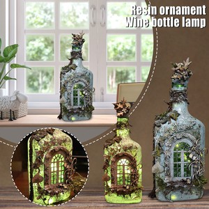 Glowing Wine Bottle Resin Craft With <b>Lighted</b> <b>Window</b> And Moss Decor For Home Garden Decoration - Product Image 5