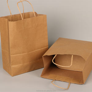 Sacs de courses en papier kraft blanc et brun personnalisés en gros avec poignées, sacs de transport pour restaurants, sacs à emporter pour la nourriture - Product Image 2