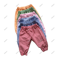 2024 gros vichy tissé coton enfants garçon filles bloomer pantalon automne hiver à carreaux enfant en bas âge garçons pantalon